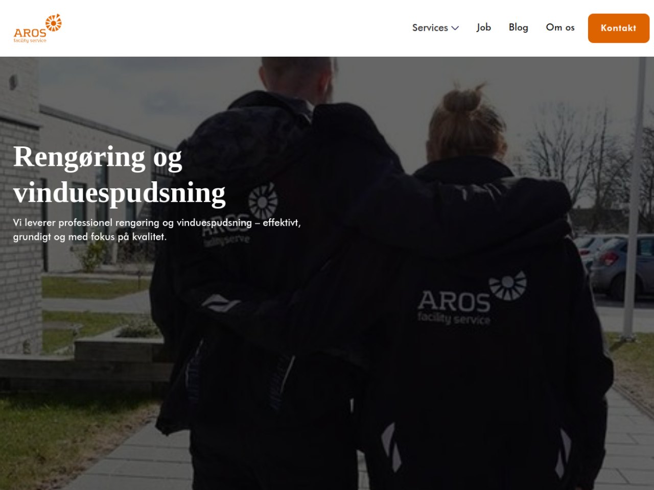 Aros Facility Service — forsiden af det færdige website