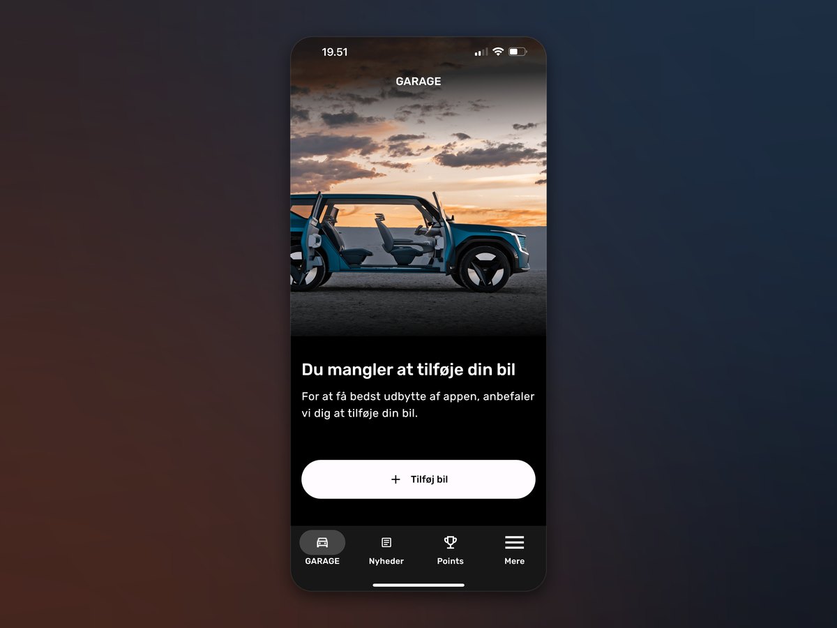 Jørgen Hansen Biler-app — garage & onboarding